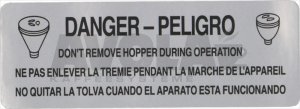 AUFKLEBER CAUTION-HOPPER