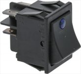 2-POLIGER SCHALTER, SCHWARZ 16A 250V