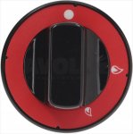 DREHKNOPF SCHWARZ-ROTø 68 mm M/SIEBDRUCK