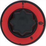 DREHKNOPF SCHWARZ-ROTø 70mm M/SIEBDRUCK