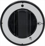 DREHKNOPF SCHWARZ ø 70 mm MIT SIEBDRUCK