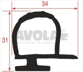 DICHTUNG FÜR KÜHLZELLENTÜR 34x31 mm 17 m
