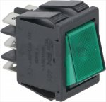 WIPPENSCHALTER 2-POLIG GRÜN 16A 250V