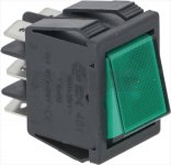 WIPPENSCHALTER 2-POLIG GRÜN 16A 250V