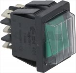 WIPPENSCHALTER 2-POLIG GRÜN 16A 250V