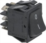 Schalter 2-polig schwarz 16A 250V
