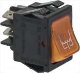 TASTER 2-POLIG ORANGE 16A 250V