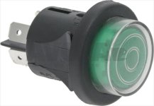 SCHALTER 2-POLIG GRÜN 16A 250V