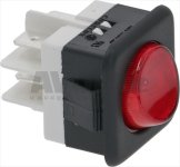 Druckschalter 2-polig 16A 250V rot