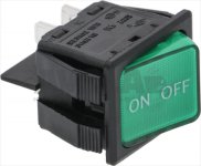 DRUCKSCHALTER 2-POLIG 16A 250V GRÜN