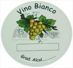 KERAMIKPLAKETTEN RUND  WEISSWEIN