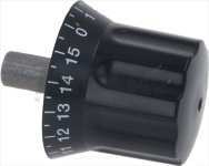 DREHKNOPF UHR SCHWARZ MIT SKALA 0-15