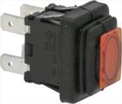 SCHALTER 2-POLIG ORANGE 12A 250V