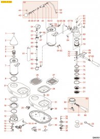 GAGGIA KAFFEEMASCHINE MOD. G105-G106 Explosionszeichnung GAGGIA KAFFEEMASCHINE MOD. G105-G106 Explosionszeichnung