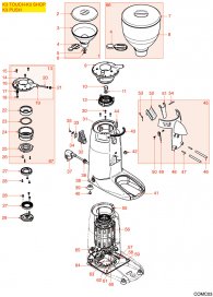 KAFFEEMÜHLE K3 TOUCH SHOP PUSH Explosionszeichnung