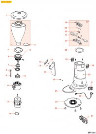 KAFFEEMÜHLE MC6 MC6T Explosionszeichnung