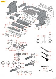 Saeco Aroma Brühgruppe  und Karosserie Explosionszeichnung