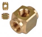 KREUZ VERTEILERBLOCK - MESSING -  4 x G 1/8 