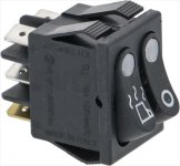 DRUCKSCHALTER ZWEIPOL. SCHW. DOPPEL 250V