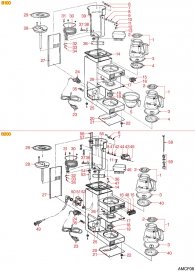 ANIMO - FILTERKAFFEE B100-B200 Explosionszeichnung