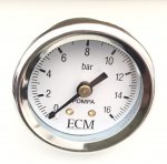 ECM Pumpendruckmanometer Original mit Logo 0-16bar ø 39 mm IVer Reihe