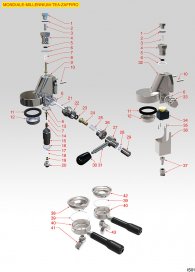 Isomac E61 Kaffeegruppe Tea Explosionszeichnung