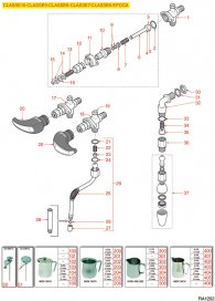 Rancilio Wasser-dampfhahn Classe10-9-8-7-6 Explosionszeichnung