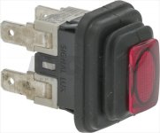 Schalter 2-polig rot 16A 250V