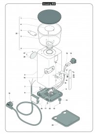 ECM Kaffeemühle S Manuale 64 Gehäuse Explosionszeichnung