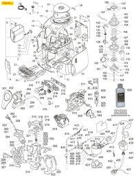 SAECO KAFFEEMASCHINE MOD. XSMALL Explosionszeichnung SAECO KAFFEEMASCHINE MOD. XSMALL Explosionszeichnung