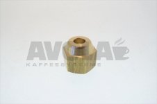 Mutter Überwurfmutter 1/4 Messing mit 6,5mm Bohrung für gebördelte Rohre