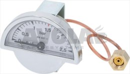 ECM Profi Rocket Giotto Manometer Kesseldruck halbrund 0-2,5 bar