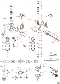 Royal Espressomaschinen Brühgruppe Explosionszeichnung