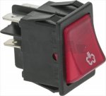 Schalter 2-polig rot 16A 250V