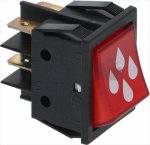 Schalter zweipolig rot Heisswasser 16A 250V