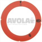 SCHEIBE SELBSTKL. ROT M/ZÜNDFLAMMESYMB.