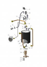 Profitec Pro600 Dampfkessel und Manometer Explosionszeichnung