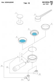 Bezzera BZ99 Siebträger Explosionszeichnung