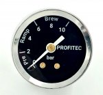 Profitec Manometer schwarz Ø40 E61 Gruppen M6 Skala 0-16bar
