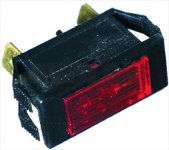 Voyant rectangulaire clipsable rouge -