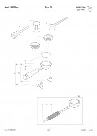 B2000AL Siebträger Explosionszeichnung