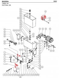 Bezzera Duo DE Tank Pumpe Kaltwasserbereich Explosionszeichnung