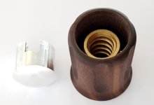 Drehknopf Heisswasser- Dampfventil mit Gewinde Holz (große Steigung) inkl. verchromte Kappe ohne Symbol
