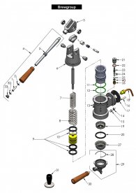 Profitec Pro800 New Brühgruppe Hebelgruppe Explosionszeichnung