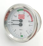 Quickmill Doppelmanometer Brühdruck (0-16bar)  Kesseldruck (0-2,5bar)  ⌀ 60mm 1/8