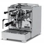 Torre Peppina *** Edelstahl*** Schwarze Griffe Espressomaschine ***inkl. Flowcontrol*** Dualboiler mit Touchdisplay und Rotationspumpe