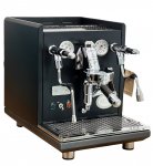 86382 ECM Synchronika Dual Boiler Espressomaschine - Color Line - Matt Schwarz mit Holzgriffe Eiche