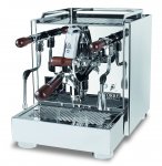 TORRE Peppina Evo *** Inox*** Nussholzgriffe Espressomaschine Dualboiler mit Touchdisplay und Rotationspumpe Edelstahl