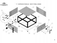 11 - ESPRESSO MODULE - BODY PANEL ASSEM. MODBAR AV Explosionszeichnung