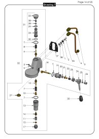 Profitec Lucca Brühgruppe Explosionszeichnung